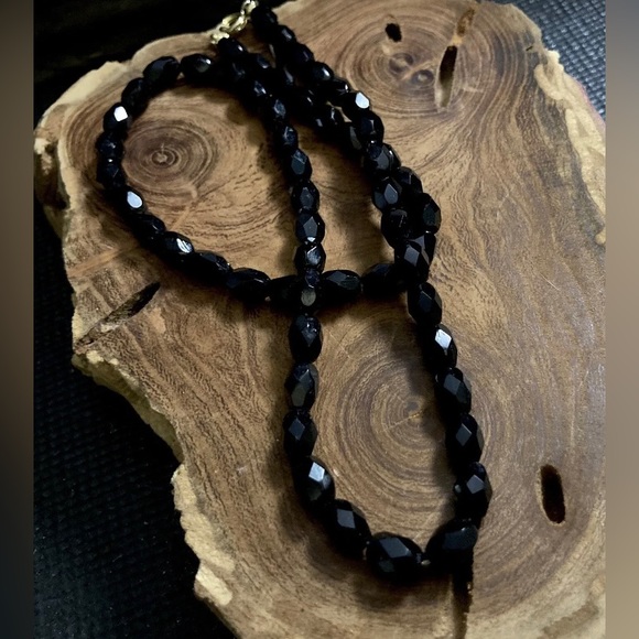 Vintage Mourning Beads Jet Glass ￼Edwardian Mourning Necklace 16" - Picture 6 of 12